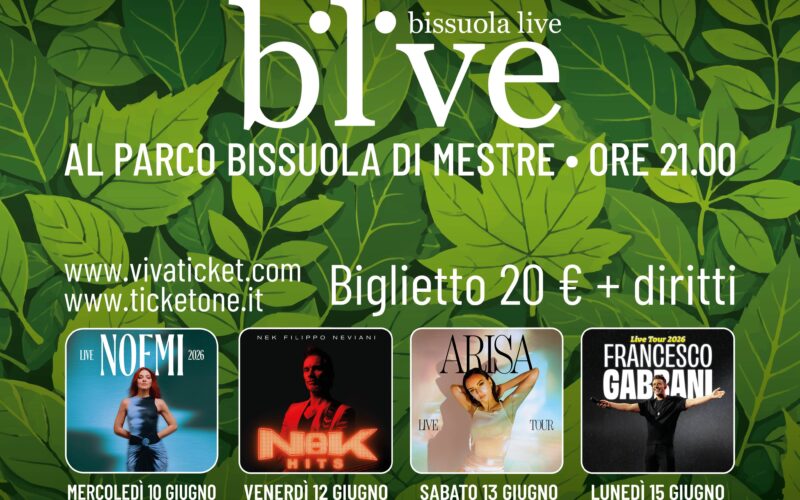 BLive Summer 2026: la grande musica torna al Parco Bissuola